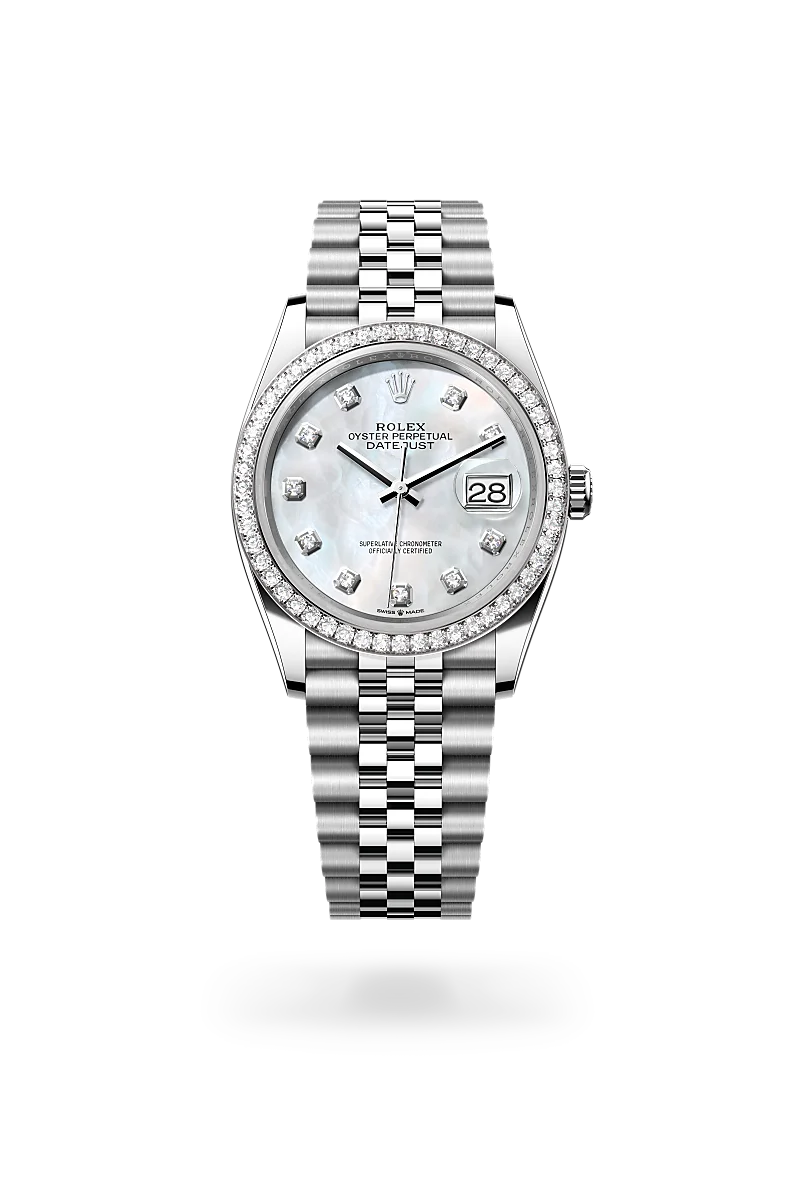 Rolex Datejust in White Rolesor - combination of Oystersteel and white gold, M126284RBR-0011 - Swiss Time Square
