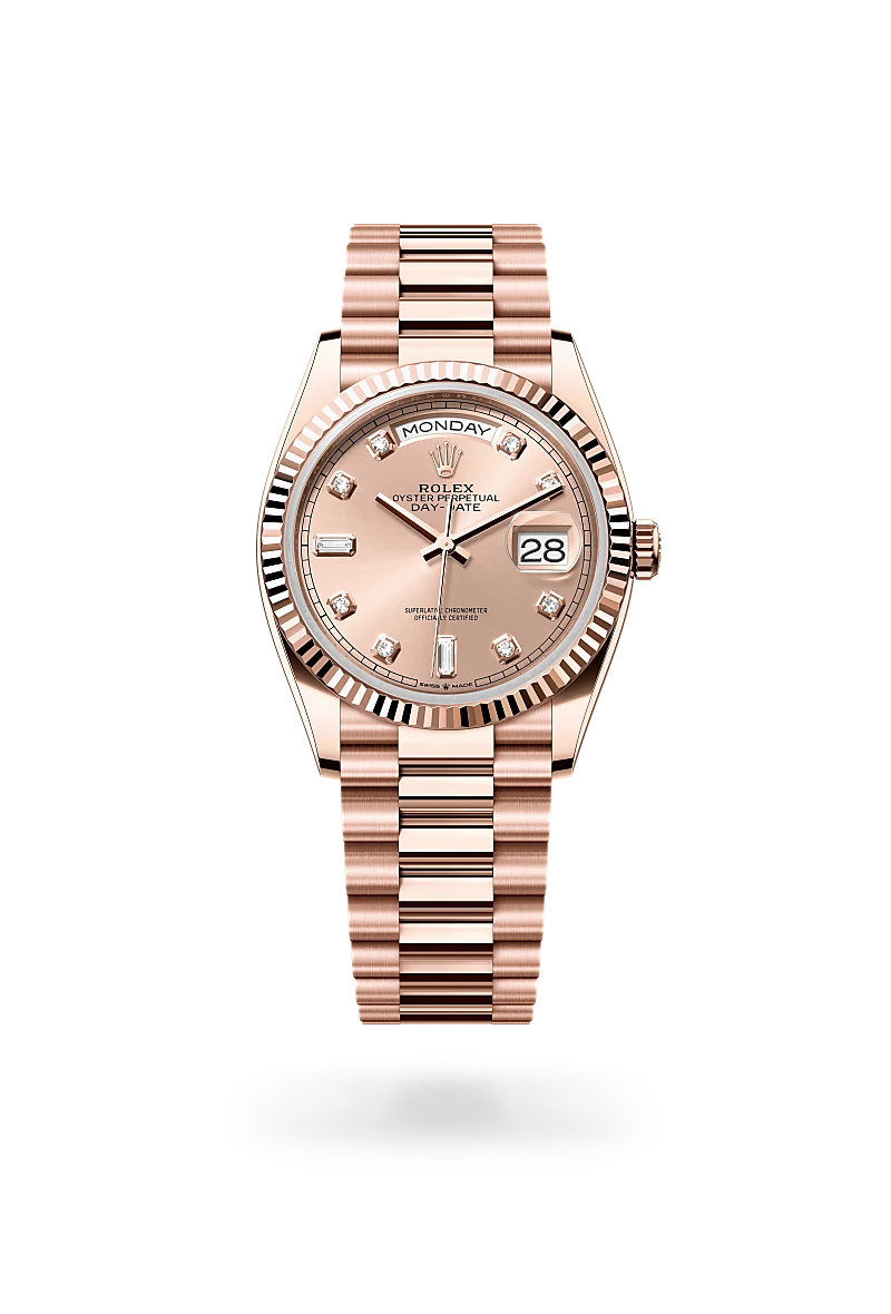 Rolex Day-Date in 18 ct Everose gold, M128235-0009 - Swiss Time Square