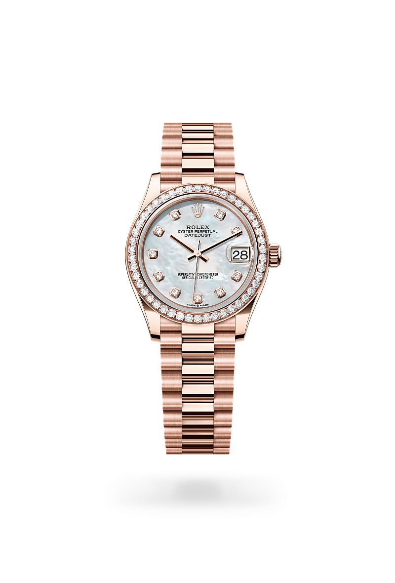 Rolex Datejust in 18 ct Everose gold, M278285RBR-0005 - Swiss Time Square