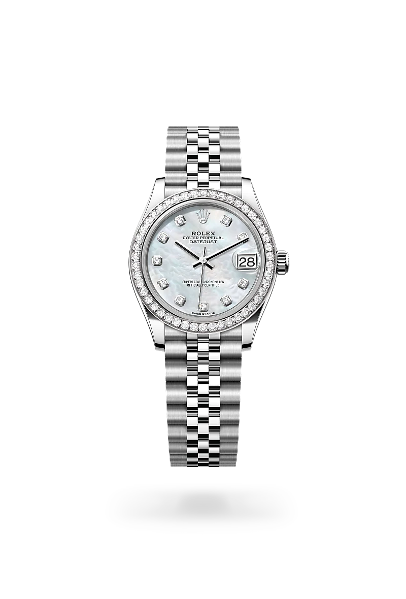 Rolex Datejust in White Rolesor - combination of Oystersteel and white gold, M278384RBR-0008 - Swiss Time Square