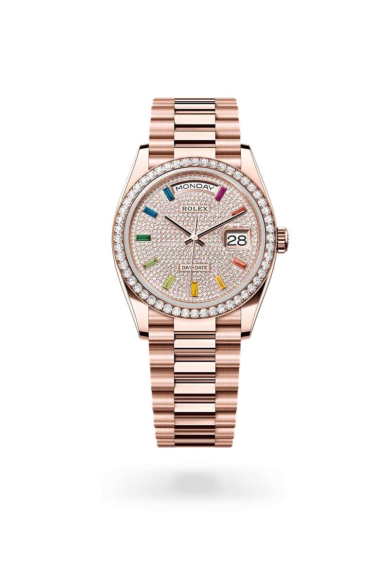 Rolex Day-Date 36 18 ct Everose gold, M128345RBR-0042 - Swiss Time Square
