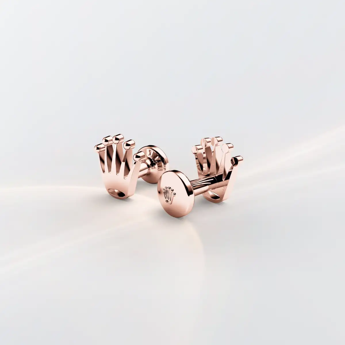 Rolex ‘Crown’ cufflinks in Everose gold, A1015 - Swiss Time Square
