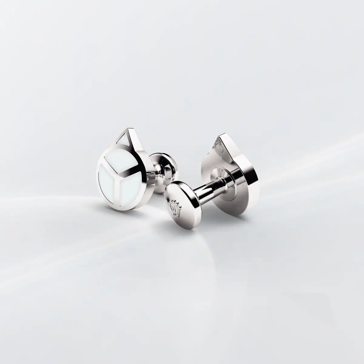 Rolex ‘Hand’ cufflinks in White gold, A1029 - Swiss Time Square