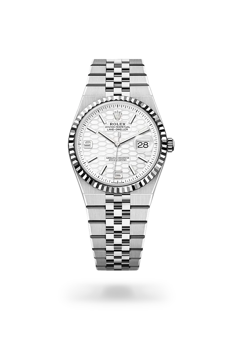 Rolex Land-Dweller in White Rolesor - combination of Oystersteel and white gold, M127234-0001 - Swiss Time Square