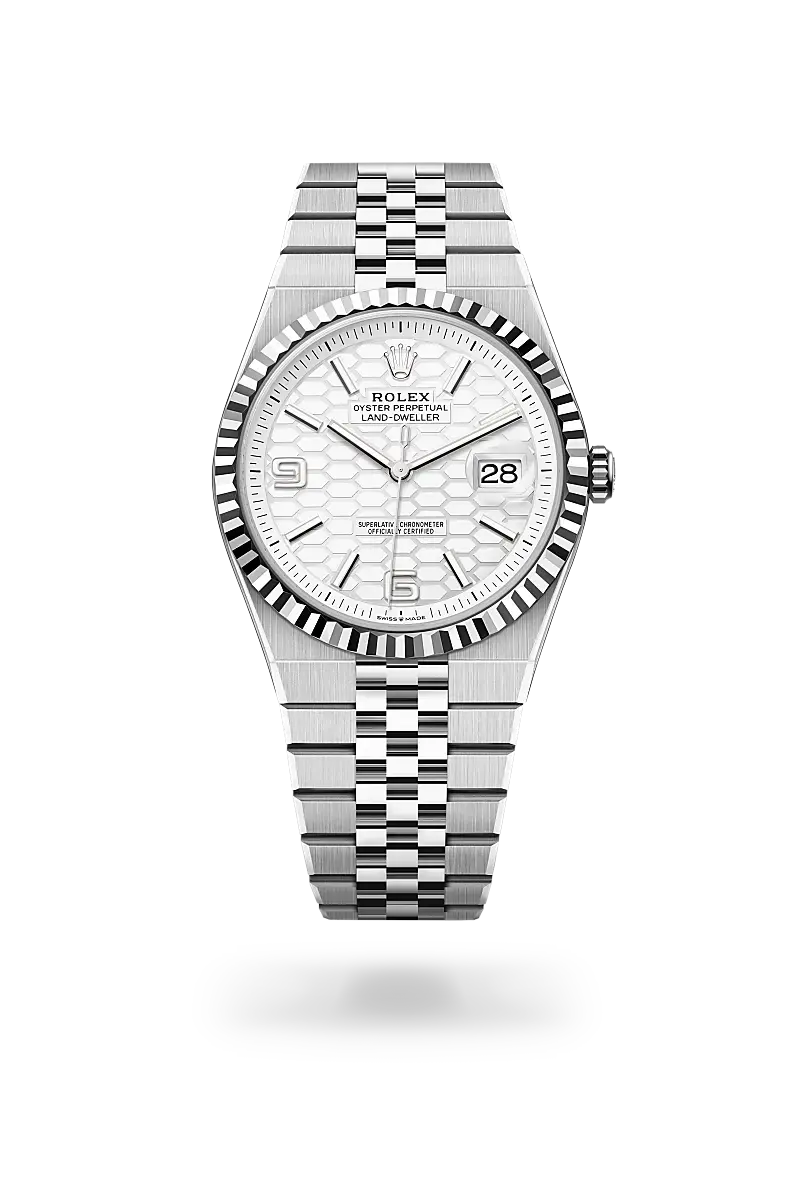 Rolex Land-Dweller in White Rolesor - combination of Oystersteel and white gold, M127334-0001 - Swiss Time Square
